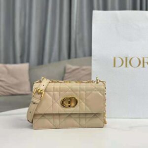 Dior - Miss Caro Mini Bag Caramel Beige Macrocannage Lambskin - Women