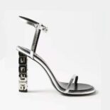 Givenchy Women G Cube Sandals in Leather-Silver