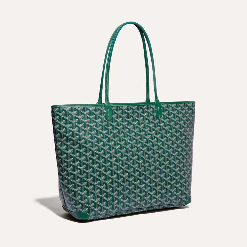Goyard Women Sac Artois MM in Goyardine Canvas & Chevroches Calfskin-Green 1 Goyard Women Sac Artois MM in Goyardine Canvas & Chevroches Calfskin-Green