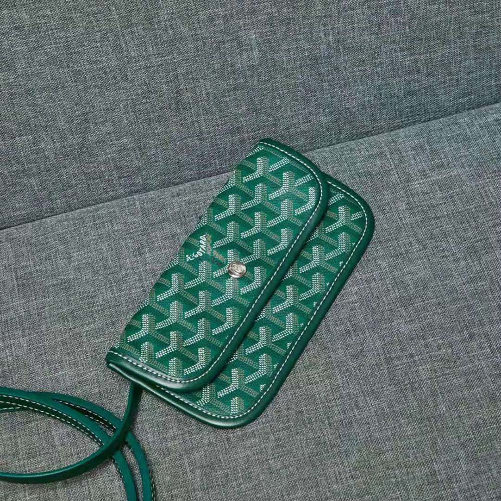 Goyard Women Sac Artois MM in Goyardine Canvas & Chevroches Calfskin-Green 7 Goyard Women Sac Artois MM in Goyardine Canvas & Chevroches Calfskin-Green - Image 7