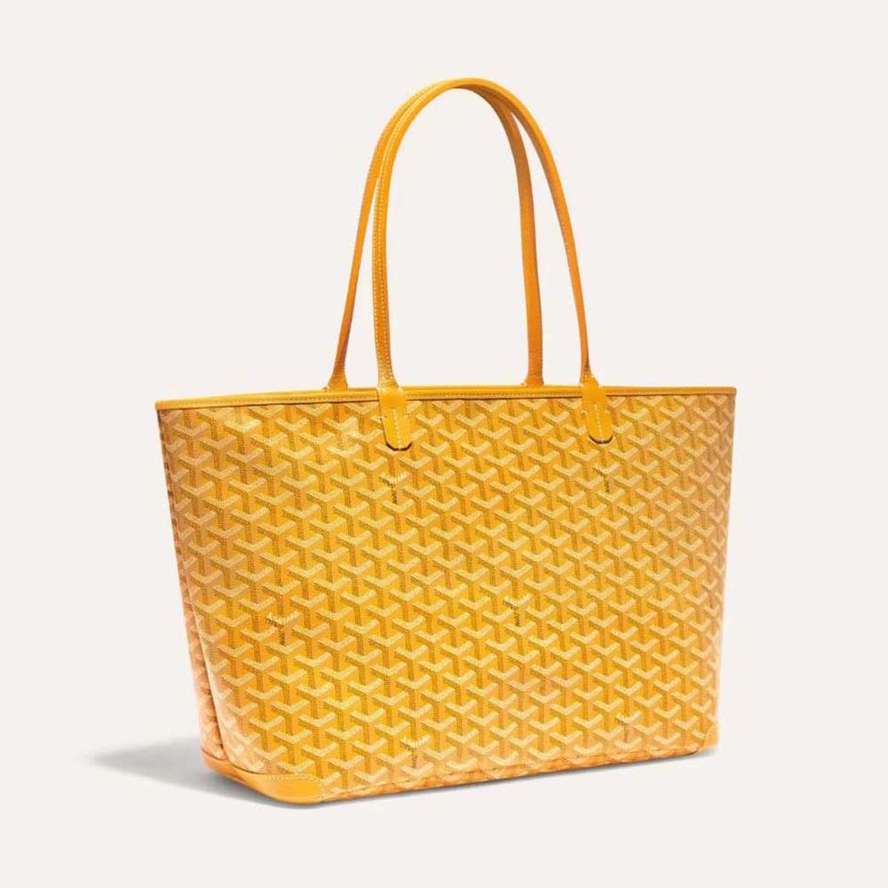 Goyard Women Sac Artois MM in Goyardine Canvas & Chevroches Calfskin-Yellow 1 Goyard Women Sac Artois MM in Goyardine Canvas & Chevroches Calfskin-Yellow