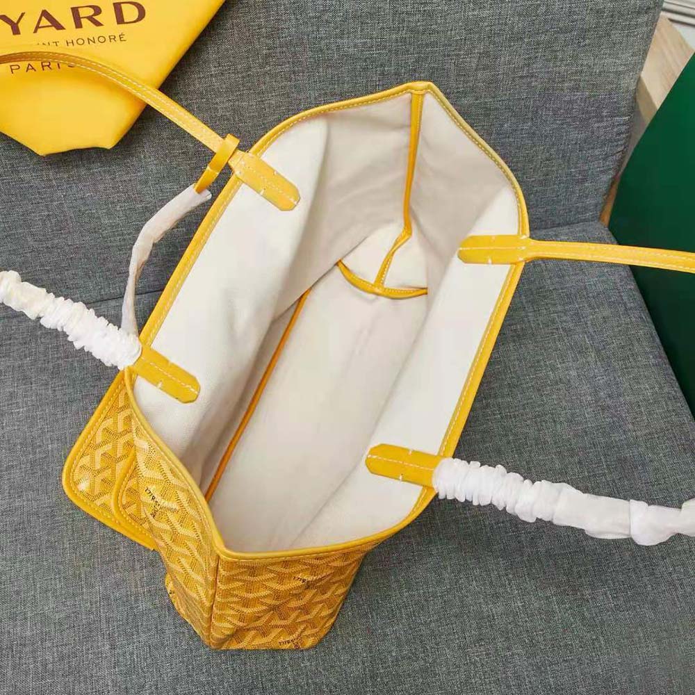 Goyard Women Sac Artois MM in Goyardine Canvas & Chevroches Calfskin-Yellow 10 Goyard Women Sac Artois MM in Goyardine Canvas & Chevroches Calfskin-Yellow - Image 10