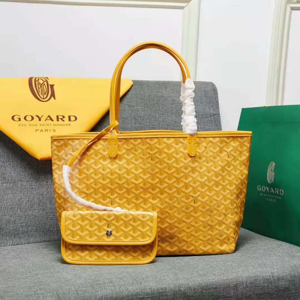 Goyard Women Sac Artois MM in Goyardine Canvas & Chevroches Calfskin-Yellow 2 Goyard Women Sac Artois MM in Goyardine Canvas & Chevroches Calfskin-Yellow - Image 2