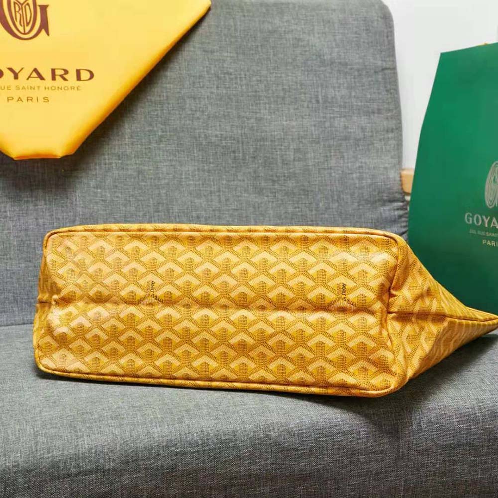 Goyard Women Sac Artois MM in Goyardine Canvas & Chevroches Calfskin-Yellow 6 Goyard Women Sac Artois MM in Goyardine Canvas & Chevroches Calfskin-Yellow - Image 6