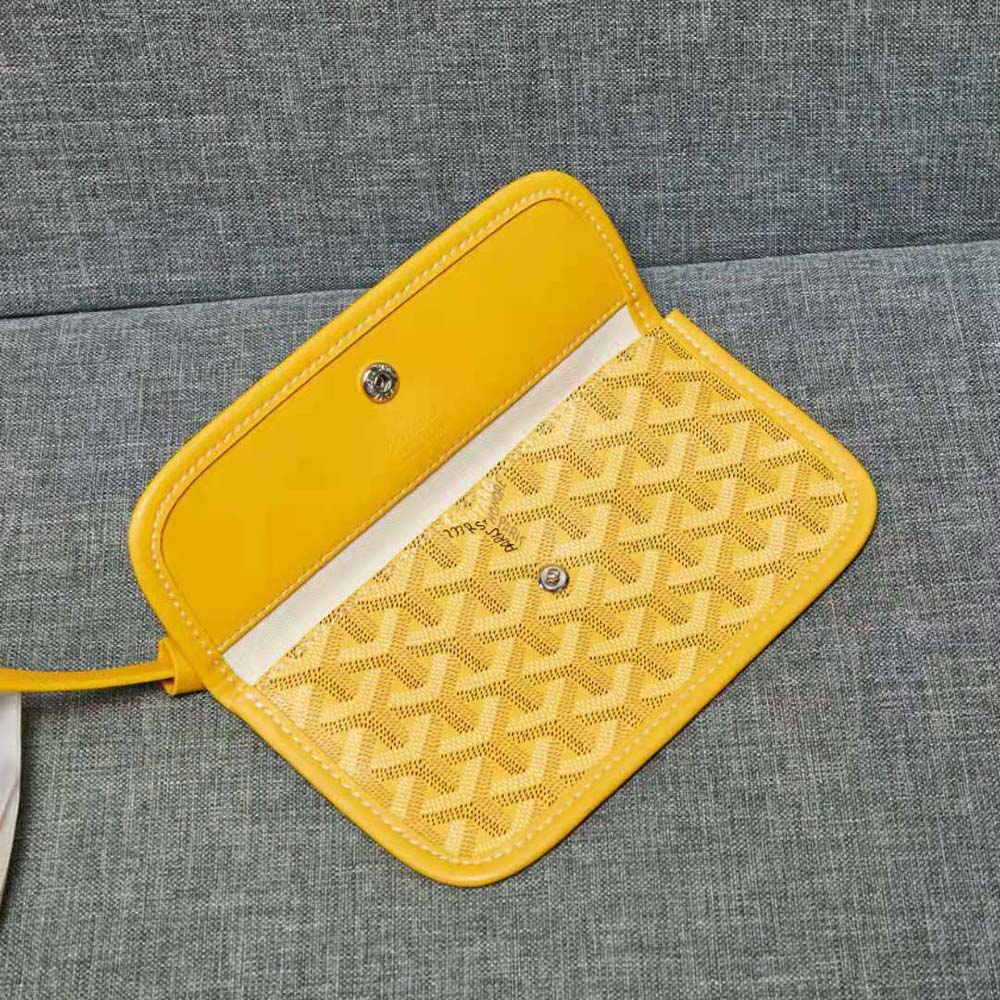Goyard Women Sac Artois MM in Goyardine Canvas & Chevroches Calfskin-Yellow 8 Goyard Women Sac Artois MM in Goyardine Canvas & Chevroches Calfskin-Yellow - Image 8