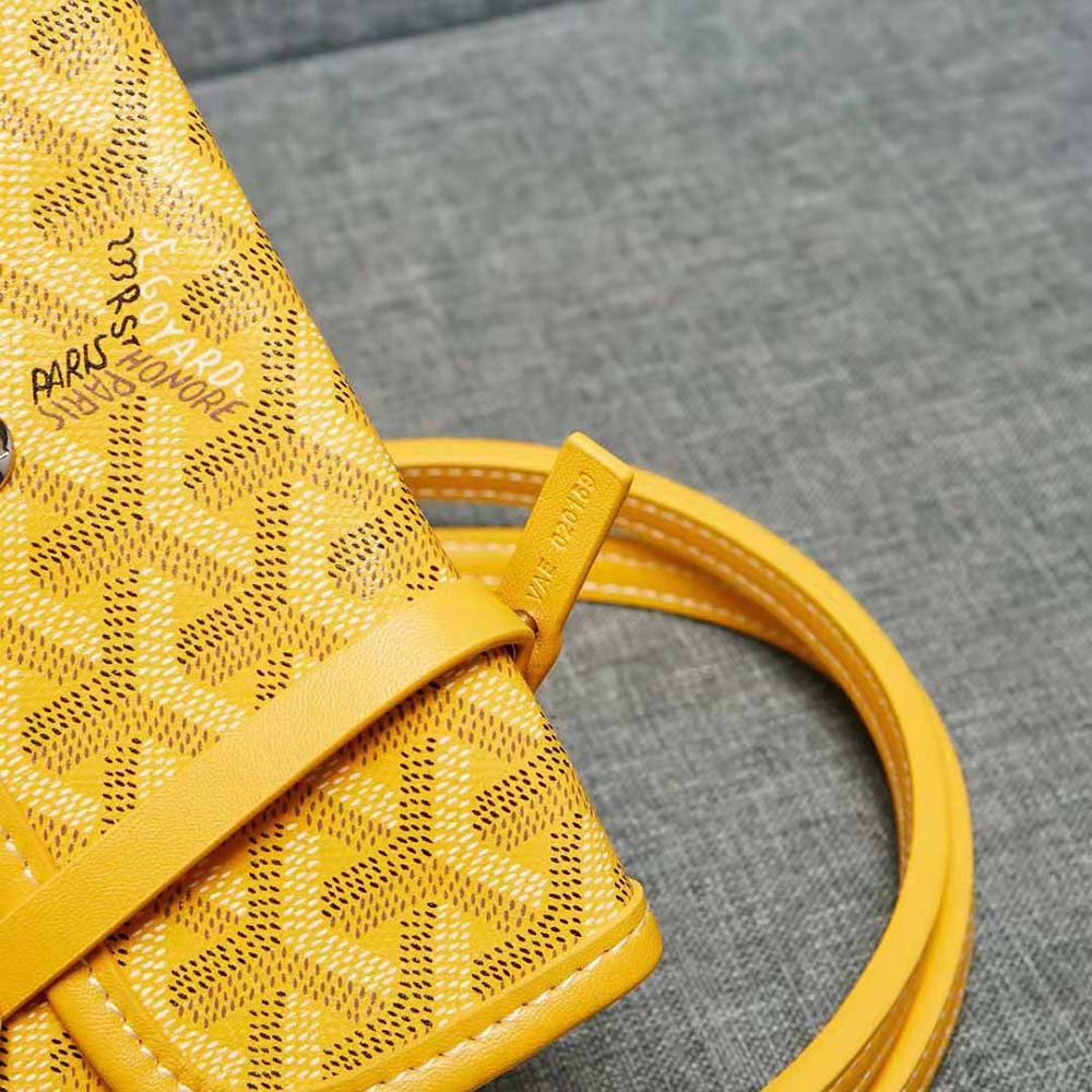 Goyard Women Sac Artois MM in Goyardine Canvas & Chevroches Calfskin-Yellow 9 Goyard Women Sac Artois MM in Goyardine Canvas & Chevroches Calfskin-Yellow - Image 9