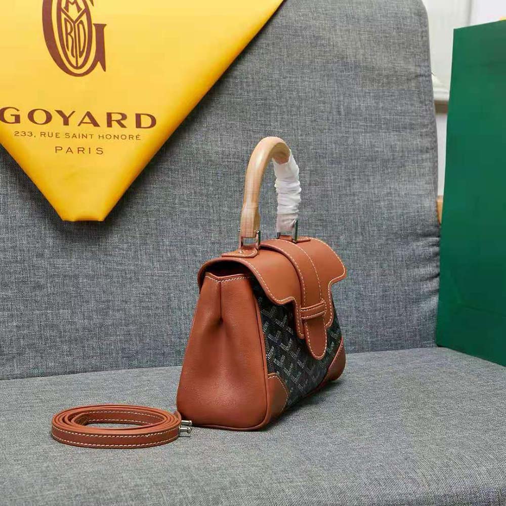 Goyard Women Sac Saïgon Souple Mini in Toile Goyardine & Chevroches Calfskin-Brown 5 Goyard Women Sac Saïgon Souple Mini in Toile Goyardine & Chevroches Calfskin-Brown - Image 5