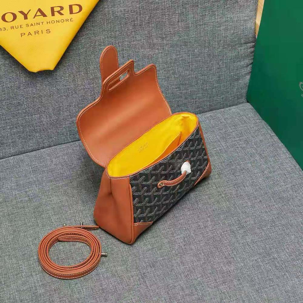 Goyard Women Sac Saïgon Souple Mini in Toile Goyardine & Chevroches Calfskin-Brown 7 Goyard Women Sac Saïgon Souple Mini in Toile Goyardine & Chevroches Calfskin-Brown - Image 7