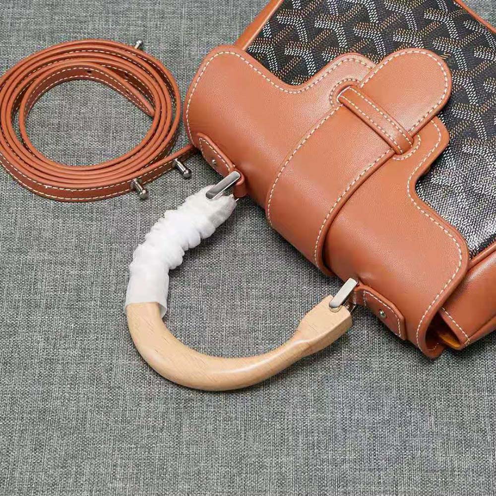 Goyard Women Sac Saïgon Souple Mini in Toile Goyardine & Chevroches Calfskin-Brown 10 Goyard Women Sac Saïgon Souple Mini in Toile Goyardine & Chevroches Calfskin-Brown - Image 10