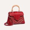 Goyard Women Sac Saïgon Souple Mini in Toile Goyardine & Chevroches Calfskin-Red