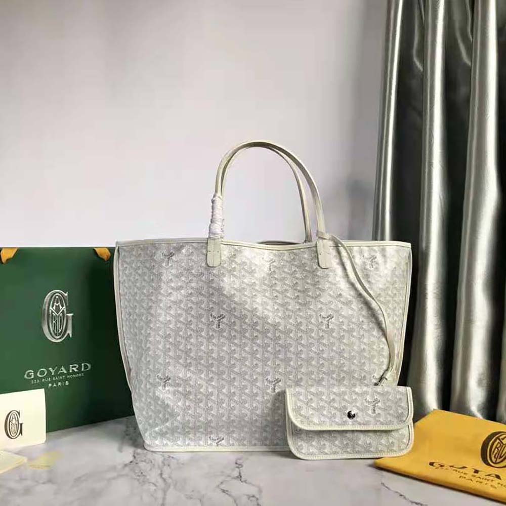 Goyard White Goyardine Canvas And Chevroches Calfskin Saint Louis