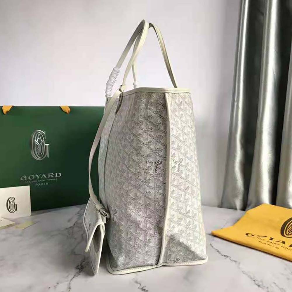 Goyard White Goyardine Canvas And Chevroches Calfskin Saint Louis