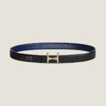 Hermes Women Mors H Belt Buckle & Reversible Leather Strap 24 mm-Black
