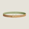 Hermes Women Mors H Belt Buckle & Reversible Leather Strap 24 mm-Green 8 Hermes Women Mors H Belt Buckle & Reversible Leather Strap 24 mm-Green