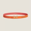Hermes Women Mors H Belt Buckle & Reversible Leather Strap 24 mm-Orange