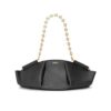 Loewe Women Small Paseo Bag in Shiny Nappa Calfskin with Chain-Black