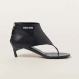 Miu Miu Women Leather Thong Booties-Black
