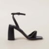 Miu Miu Women Padded Leather Sandals in 85 mm Heel Height-Black 11 Miu Miu Women Padded Leather Sandals in 85 mm Heel Height-Black