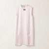 Miu Miu Women Satin Mini-dress with Jacquard Logo-Pink