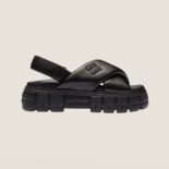 Miu Miu Women Sporty Nappa Leather Sandals-Black