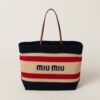 Miu Miu Women Woven Fabric Tote Bag-Black