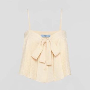 Prada Women Crêpe de Chine Jacquard Top