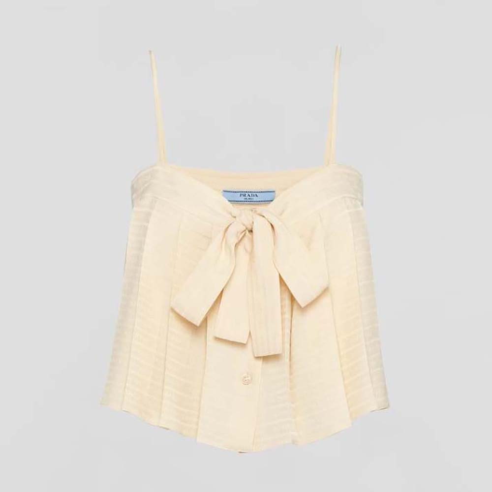 Prada Women Crêpe de Chine Jacquard Top 1 Prada Women Crêpe de Chine Jacquard Top