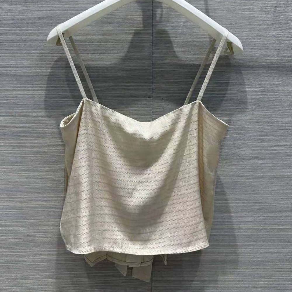 Prada Women Crêpe de Chine Jacquard Top 4 Prada Women Crêpe de Chine Jacquard Top - Image 4
