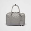 Prada Women Medium Antique Nappa Leather Top Handle Bag-Gray