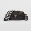 Prada Women Nappa Antique Leather Multi-Pocket Shoulder Bag-Black