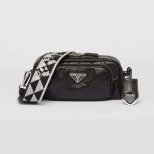 Prada Women Nappa Antique Leather Multi-Pocket Shoulder Bag-Black