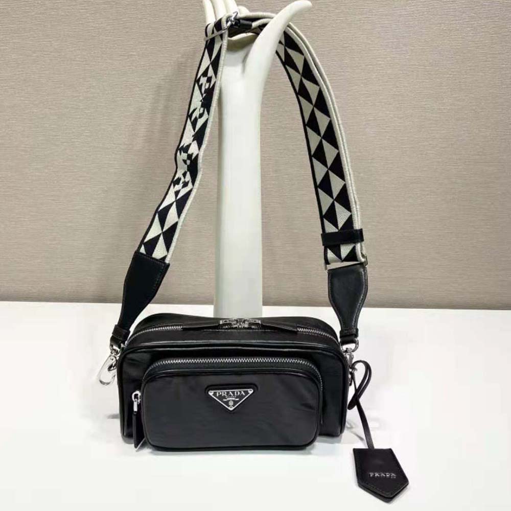 Prada Women Nappa Antique Leather Multi-Pocket Shoulder Bag-Black 2 Prada Women Nappa Antique Leather Multi-Pocket Shoulder Bag-Black - Image 2