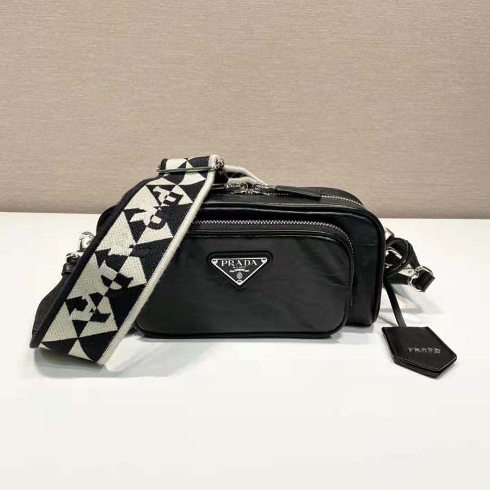 Prada Women Nappa Antique Leather Multi-Pocket Shoulder Bag-Black 3 Prada Women Nappa Antique Leather Multi-Pocket Shoulder Bag-Black - Image 3