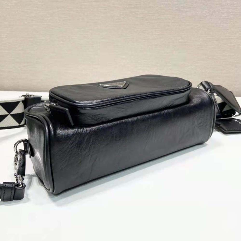 Prada Women Nappa Antique Leather Multi-Pocket Shoulder Bag-Black 6 Prada Women Nappa Antique Leather Multi-Pocket Shoulder Bag-Black - Image 6