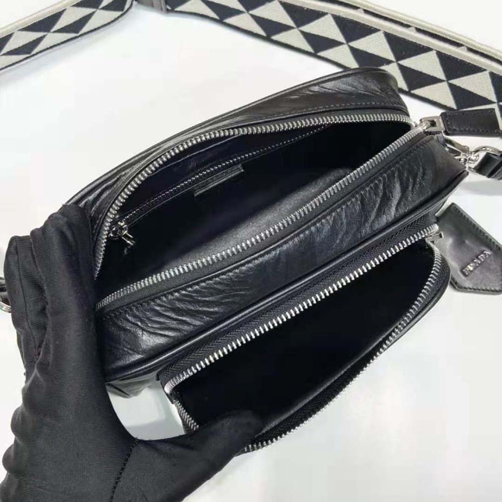 Prada Women Nappa Antique Leather Multi-Pocket Shoulder Bag-Black 7 Prada Women Nappa Antique Leather Multi-Pocket Shoulder Bag-Black - Image 7