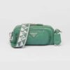 Prada Women Nappa Antique Leather Multi-Pocket Shoulder Bag-Green