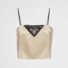 Prada Women Satin Crepe Top-Beige