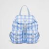 Prada Women Small Printed Re-Nylon Backpack-Blue