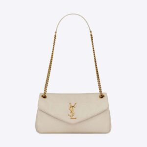 Saint Laurent YSL Women Calypso in Lambskin-White