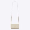 Saint Laurent YSL Women Cassandre Phone Holder with Strap in Shiny Crocodile-Embossed Leather-White