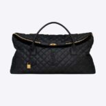 Saint Laurent YSL Women Es Giant Travel Bag in Quilted Leather-Black