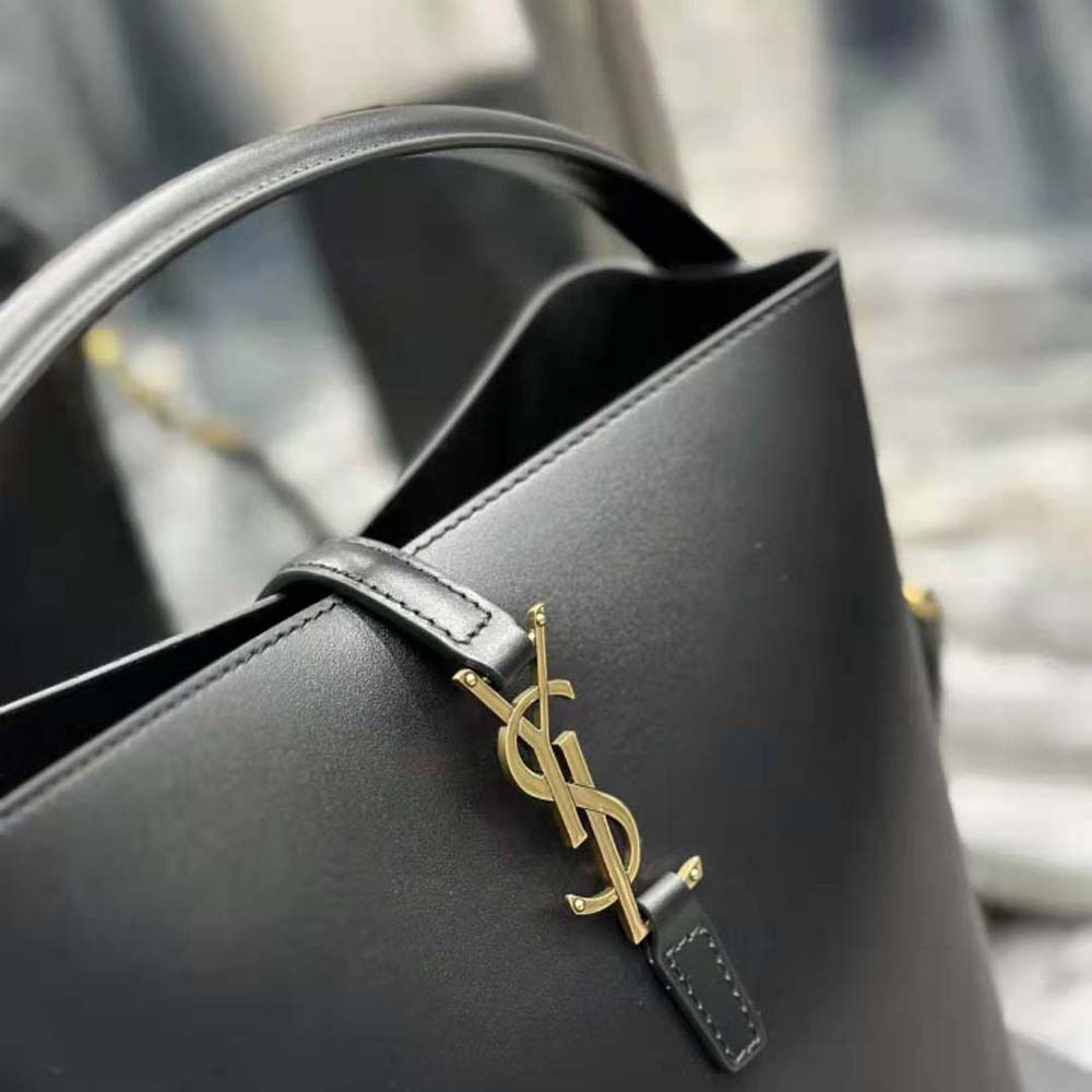 Saint Laurent Le 37 Shiny Leather Bucket Bag