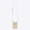 Saint Laurent YSL Women Le 5 à 7 Mini Vertical in Shiny Leather-White