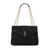 Saint Laurent YSL Women Loulou Medium Chain Bag in "Y"-Quilted Suede-Black