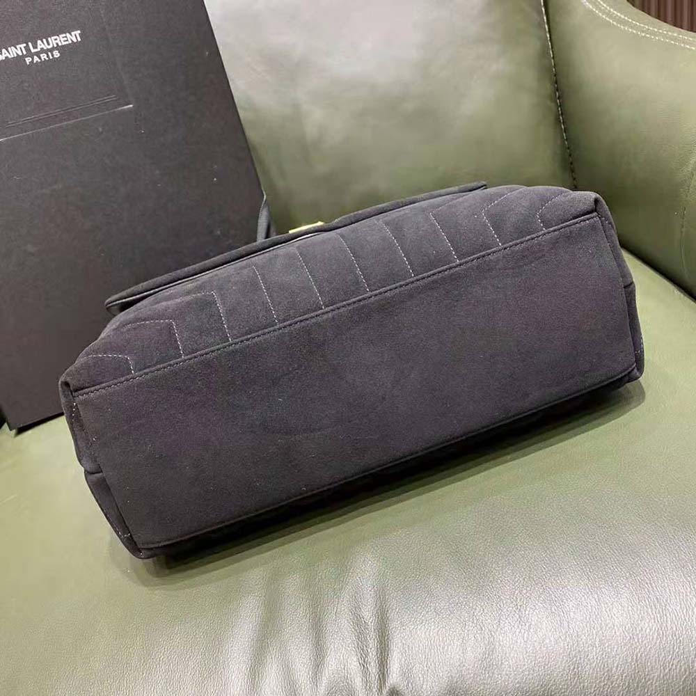 Saint Laurent YSL Women Loulou Medium Chain Bag in "Y"-Quilted Suede-Black 5 Saint Laurent YSL Women Loulou Medium Chain Bag in "Y"-Quilted Suede-Black - Image 5