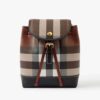 Burberry Women Check Micro Backpack in Calf Leather