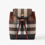 Burberry Women Check Micro Backpack in Calf Leather