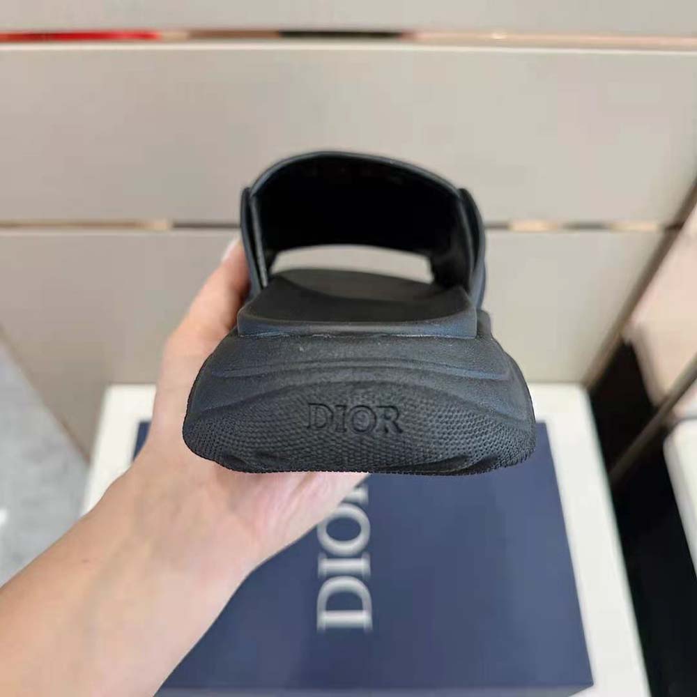 Dior Men H-town Sandal Black Rubber with Beige and Black Dior Oblique Jacquard 9 Dior Men H-town Sandal Black Rubber with Beige and Black Dior Oblique Jacquard - Image 9