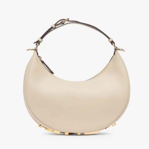 Fendi Women Fendigraphy Small Beige Leather Bag
