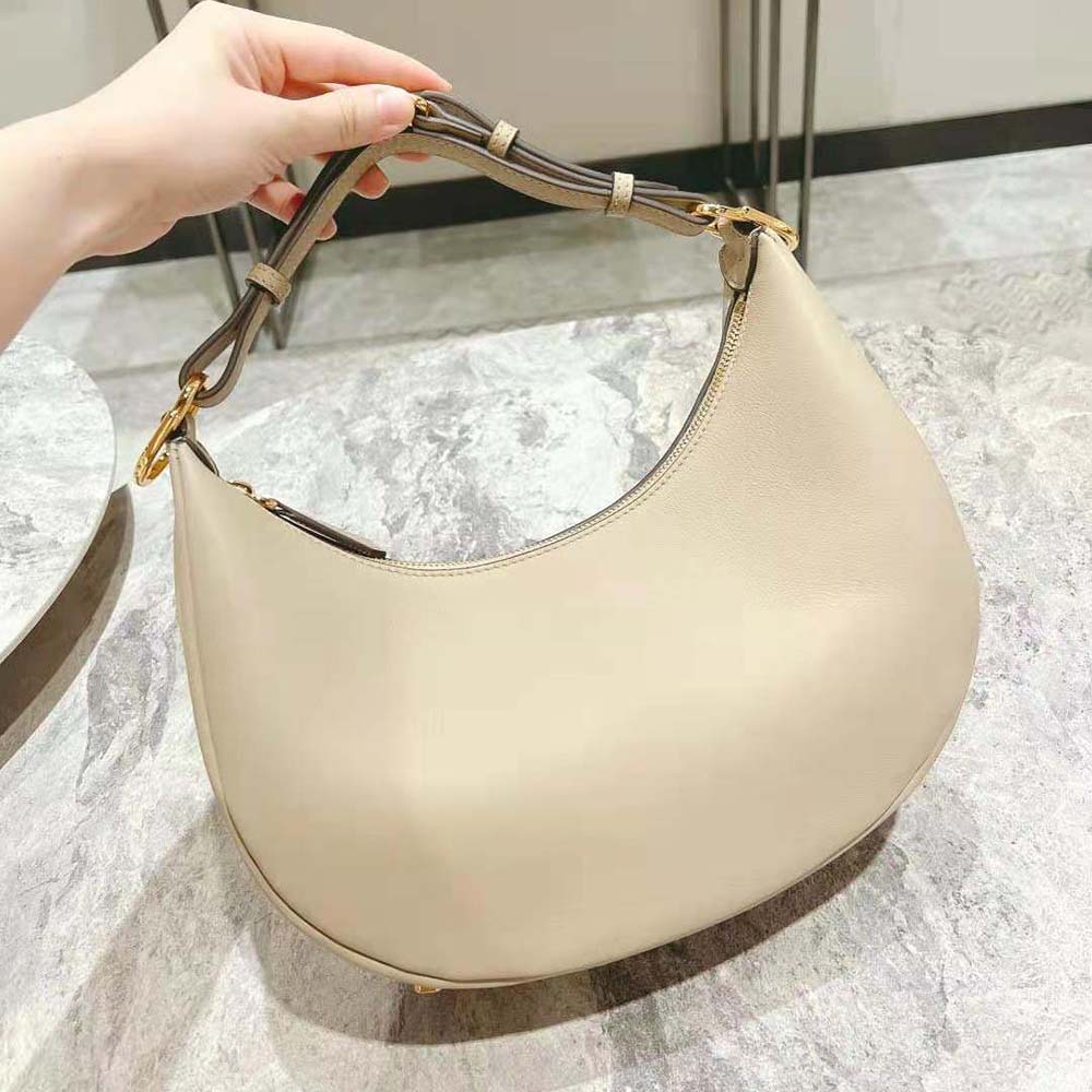 Fendi Women Fendigraphy Small Beige Leather Bag 3 Fendi Women Fendigraphy Small Beige Leather Bag - Image 3